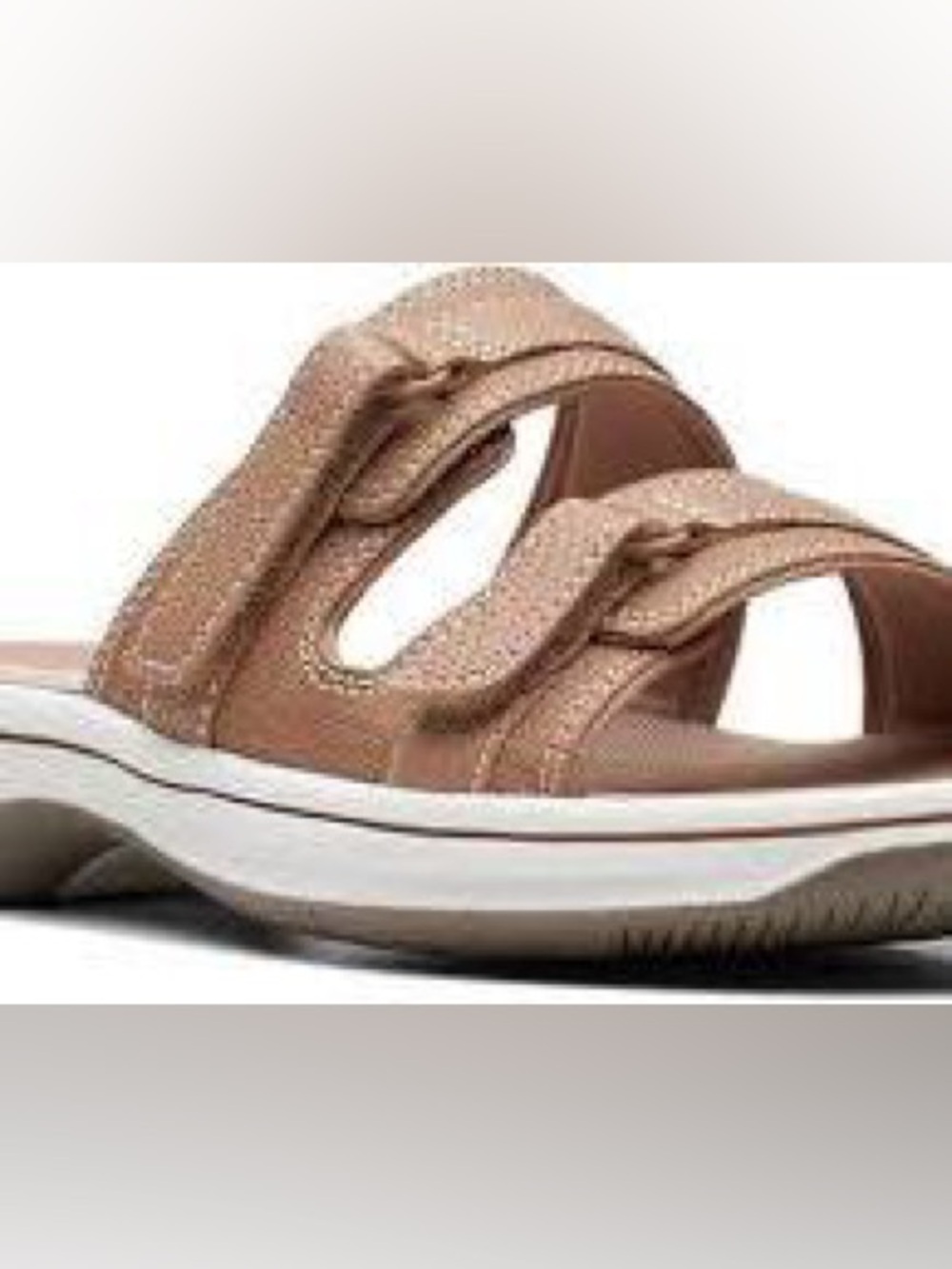 Clarks® Cloudsteppers Breeze Piper Women's Slide Sandals 8 Tan NEW - Picture 10 of 13